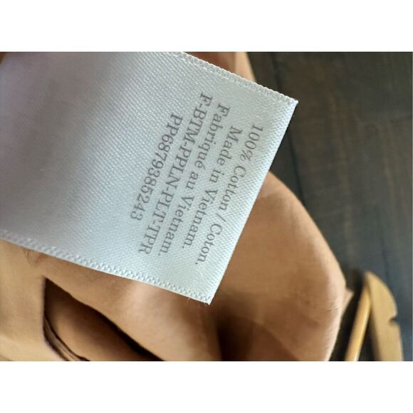 Everlane Pleated Poplin Tapered Tan Cotton Pants Size 0 - Picture 5 of 5